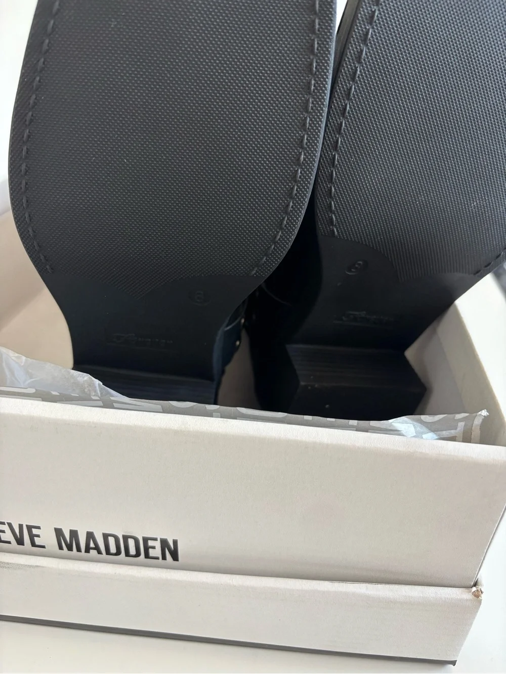 Brand New Black leather buckle boots